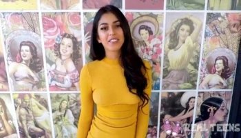 Adria Rae is sucking Brick Danger's cock as he playing video games